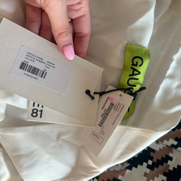 NWT Gauge81 Sabinas Silk Wrap Shirt In Ivory Sz XS Back Closure High-Low Hem - Picture 4 of 13